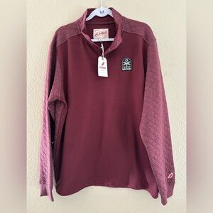 NWT League brand Men’s quilted quarter-snap pullover Destin, Florida emblem Sz L